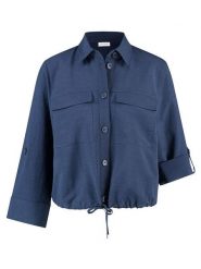 Gerry Weber Bluzka w kolorze granatowym rozmiar: 40. Niebieskie bluzki Gerry Weber, bez wzorów, bez kołnierzyka, bez ramiączek. Za 198.56 zł.