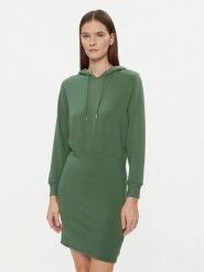 DKNY Sport Sukienka dzianinowa DP3D4832 Zielony Relaxed Fit. Zielone sukienki DKNY Sport, xs, bez wzorów, z dzianiny, sportowe, bez kołnierzyka, bez ramiączek, sportowe. Za 269.99 zł.