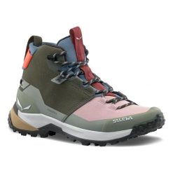 Damskie buty trekkingowe Salewa Puez 2 Knit Ptx. Zielone trekkingi Salewa, bez wzorów, z gumy, bez zapięcia, trekkingowe. Za 773.00 zł.