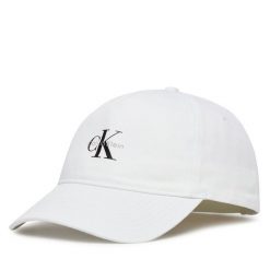 Czapka z daszkiem Calvin Klein. Białe czapki z daszkiem Calvin Klein, bez wzorów. Za 129.99 zł.