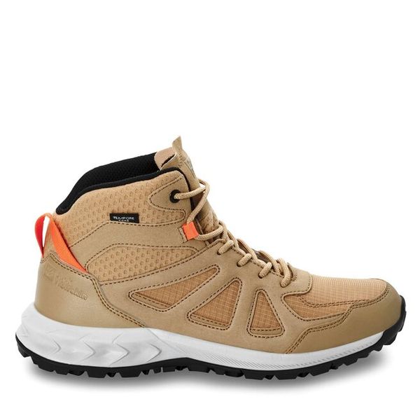 Trekkingi Jack Wolfskin. Brązowe buty sportowe lifestyle Jack Wolfskin, bez wzorów, sportowe, bez zapięcia. Za 549.99 zł.