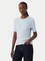 Tommy Hilfiger Sweter WW0WW41787 Niebieski jasny Regular Fit. Niebieskie swetry Tommy Hilfiger, s, bez wzorów, z bawełny, bez ramiączek. Za 489.99 zł.