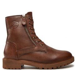 Trapery s.Oliver. Brązowe traperki S.Oliver, bez wzorów, bez obcasa, bez zapięcia. Za 499.99 zł.