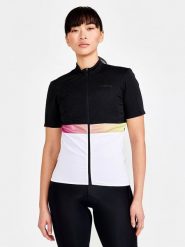 Craft Koszulka kolarska w kolorze czarno-białym rozmiar: XL. Białe t-shirty sportowe Craft, xl, bez wzorów, z materiału, bez ramiączek, rowerowe. Za 111.59 zł.