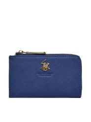 Beverly Hills Polo Club Portfel damski BHPC-W1-001-SS25 Granatowy. Niebieskie portfele Beverly Hills Polo Club, bez wzorów, z materiału. Za 59.99 zł.