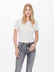 ONLY T-Shirt Kita 15244714 Biały Regular Fit. Białe t-shirty ONLY, l, bez wzorów, z bawełny, bez kołnierzyka, bez ramiączek. Za 49.99 zł.