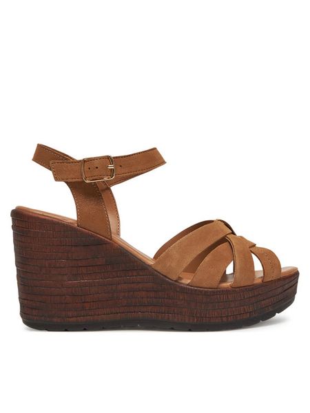 Lasocki Sandały WI23-LEMONE-03 Brązowy. Brązowe sandały Lasocki, bez wzorów, ze skóry, bez obcasa, na koturnie, bez zapięcia. Za 199.99 zł.