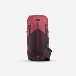 Plecak trekkingowy damski Forclaz MT100 50 Easyfit litrów. Czerwone plecaki FORCLAZ, bez wzorów, z poliesteru, bez dodatków. W wyprzedaży za 249.99 zł.
