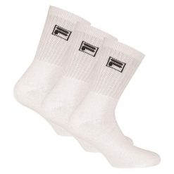 Fila Crew Skarpetki Tenisowe 3-Pack Unisex Białe Rozmiar 43-46. Białe skarpetki Fila, bez wzorów. Za 127.99 zł.