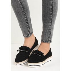 Czarne Mokasyny Omra. Czarne mokasyny Born2be, z materiału. Za 49.99 zł.