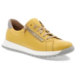 Żółte Sneakersy Wasak Modne Obuwie Damskie. Żółte buty treningowe Wasak, na wiosnę, bez wzorów, ze skóry, bez zapięcia. Za 296.99 zł.