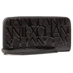 Duży Portfel Damski Armani Exchange. Czarne portfele Armani Exchange, bez wzorów. Za 279.99 zł.