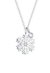 Elli Damski wisiorek płatek śniegu z kryształami w srebrze próby 925 Sterling Silver Naszyjniki 1 ct. Szare naszyjniki Elli, z materiału, z kamieniem księżycowym, srebrne. Za 211.64 zł.