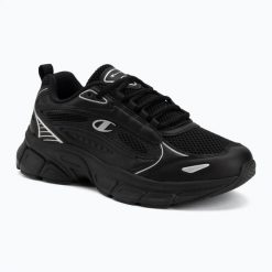 Buty Champion RT2500 Low Cut. Czarne buty treningowe Champion, bez wzorów, z materiału, przed kostkę, bez zapięcia, do biegania. Za 299.99 zł.