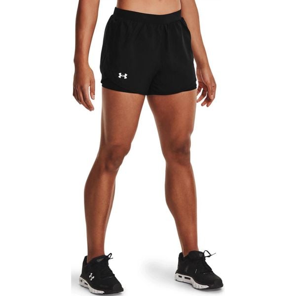 Spodenki do biegania damskie Under Armour Fly By 2.0 2N1. Czarne szorty Under Armour, bez wzorów, sportowe. Za 99.99 zł.