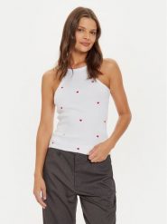 Noisy May Top 27033216 Biały Regular Fit. Białe topy Noisy May, m, bez wzorów, z bawełny, bez kołnierzyka, bez ramiączek. Za 59.99 zł.