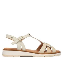 Sandały Pikolinos. Białe sandały Pikolinos, bez wzorów, bez obcasa, na płaskiej podeszwie, bez zapięcia. Za 559.99 zł.