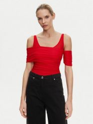 PINKO Body Bella 104832 A2H1 Czerwony Regular Fit. Czerwone body i gorsety Pinko, bez wzorów, z syntetyku, bez ramiączek. Za 529.99 zł.