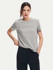 Desigual T-Shirt Brandy 24WWTK24 Szary Regular Fit. Szare t-shirty Desigual, s, bez wzorów, z bawełny, bez kołnierzyka, bez ramiączek. Za 119.99 zł.