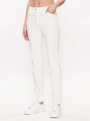Olsen Spodnie materiałowe Mona 14000620 Biały Slim Fit. Białe spodnie materiałowe Olsen, bez wzorów, z bawełny. Za 309.99 zł.