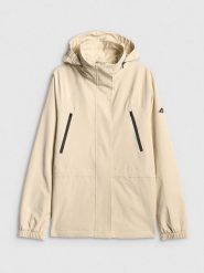 4F Parka przejściowa membrana 5000 damska - beżowa XXL. Brązowe płaszcze 4f, l, bez wzorów, ze skóry, bez kaptura. Za 399.99 zł.