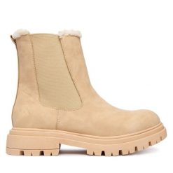 Botki Calvin Klein. Brązowe botki Calvin Klein, bez wzorów, bez obcasa, na płaskiej podeszwie, bez zapięcia. Za 439.99 zł.