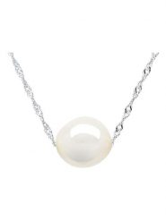 Pearline Srebrny naszyjnik z perłą - dł. 42 cm rozmiar: onesize. Białe naszyjniki Pearline, z materiału, z perłą, srebrne. Za 165.99 zł.
