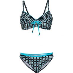 Bikini na fiszbinach "minimizer" (2 części) bonprix czarny z nadrukiem. Czarne bikini bonprix, bez wzorów. Za 37.99 zł.