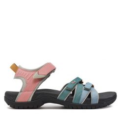Sandały Teva. Czerwone sandały Teva, bez wzorów, sportowe, bez obcasa, bez zapięcia. Za 399.99 zł.