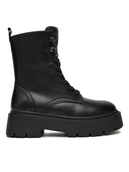 Nine West Trzewiki CEO-RAIDA-01 Czarny. Czarne botki Nine West, bez wzorów, z materiału, bez obcasa, na płaskiej podeszwie, bez zapięcia. Za 279.99 zł.