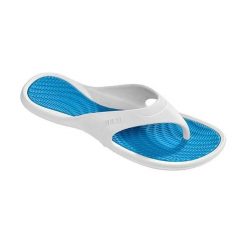 Klapki beco damskie - turkusowo-białe. Białe klapki 47 Brand, bez wzorów, sportowe, bez obcasa, bez zapięcia. Za 193.99 zł.