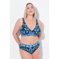 Damskie Bikini miękkie miseczki regulowane ramiączka. Niebieskie bikini Ulla Popken, bez wzorów, z elastanu, sportowe. Za 239.99 zł.
