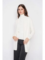 C& Jo Kardigan w kolorze białym rozmiar: 42. Białe swetry C& Jo, bez wzorów, ze splotem, klasyczne, bez ramiączek. Za 130.99 zł.