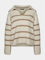 Gina Tricot Sweter 20423 Beżowy Regular Fit. Brązowe swetry Gina Tricot, xl, bez wzorów, z syntetyku, bez ramiączek. Za 99.99 zł.