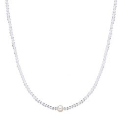 Valero Pearls Srebro wysokiej pr óby kryształ kwarcu Perła hodowlana słodkowodna Naszyjniki 1 ct Damski. Białe naszyjniki Valero Pearls, z materiału, z kryształem, srebrne. Za 389.99 zł.