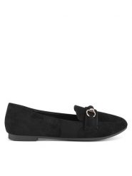 DeeZee Mokasyny QHS-3 Czarny. Czarne mokasyny DeeZee, bez wzorów, z materiału. Za 79.99 zł.