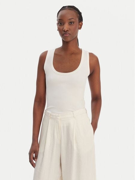 Marella Top Orata 2613941015 Écru Slim Fit. Białe topy Marella, l, bez wzorów, z wiskozy, bez kołnierzyka, bez ramiączek. Za 414.99 zł.