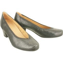 CAPRICE 22301-27 black reptile, czółenka damskie. Czarne czółenka Caprice, bez wzorów, bez obcasa, na obcasie, bez zapięcia. W wyprzedaży za 155.90 zł.