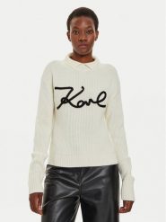 KARL LAGERFELD Sweter 246W2000 Écru Regular Fit. Swetry KARL LAGERFELD, s, bez wzorów, z syntetyku, bez ramiączek. Za 649.99 zł.