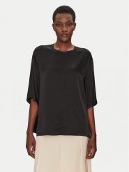 ViCOLO Bluzka TD0013 Czarny Relaxed Fit. Czarne bluzki ViCOLO, xs, bez wzorów, z wiskozy, bez kołnierzyka, bez ramiączek. Za 129.99 zł.