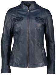 7eleven Skórzana kurtka "Flaviana" w kolorze granatowym rozmiar: 40. Niebieskie kurtki 7eleven, bez wzorów, ze skóry, bez kaptura. Za 399.71 zł.