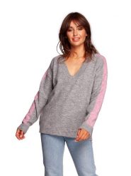 Be Wear Sweter w kolorze szarym rozmiar: L/XL. Szare swetry Be Wear, l, bez wzorów, z wełny, bez ramiączek. Za 174.45 zł.