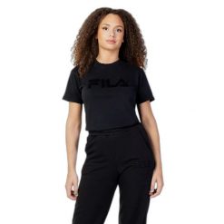 Koszulka damska Fila Buek. Czarne t-shirty sportowe Fila, xs, bez wzorów, bez ramiączek. Za 191.80 zł.