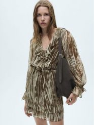 Mango Sukienka codzienna Siena 77037686 Khaki Regular Fit. Brązowe sukienki Mango, na co dzień, xxl, bez wzorów, z syntetyku, bez kołnierzyka, bez ramiączek, proste. Za 45.99 zł.