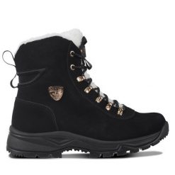 Botki Luhta. Czarne botki Luhta, bez wzorów, bez obcasa, na płaskiej podeszwie, bez zapięcia. Za 349.99 zł.