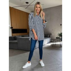 Koszula Intense Navy. Niebieskie koszule ClothStore, l, bez wzorów, z elastanu, biznesowe, bez kołnierzyka, bez ramiączek. Za 149.00 zł.