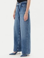 Guess Jeansy W5YA2G D5QKB Niebieski Wide Leg. Niebieskie jeansy Guess, z aplikacjami, z bawełny. Za 619.99 zł.