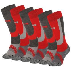 Skarpety narciarskie Xtreme, 6 par, Multi Czerwony. Czerwone skarpetki XTREME SOCKSWEAR, bez wzorów. Za 499.99 zł.