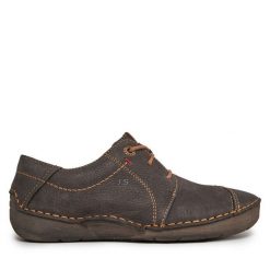 Półbuty Josef Seibel. Szare półbuty wsuwane Josef Seibel, bez wzorów, bez obcasa, na płaskiej podeszwie. Za 309.99 zł.