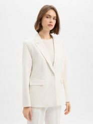 Y.A.S Marynarka damska - Likka Kobiety Sztuczne włókno biały jednolity, 38. Białe marynarki i żakiety Y.A.S., s, bez wzorów, z włókna, bez ramiączek. Za 399.95 zł.